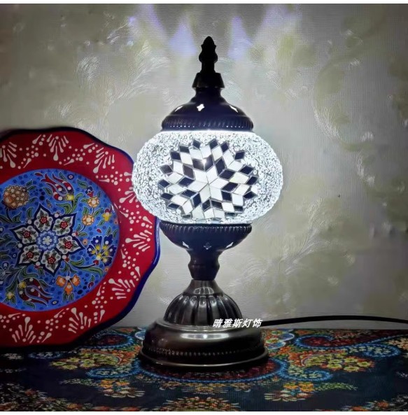 Turkish Mosaic Table Lamp Vintage Art Deco Handcrafted Lamparas De Mesa Mosaic Glass Bed Light Lamparas Con Mosaicos Night Light