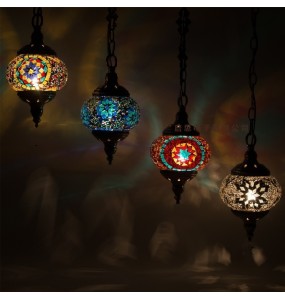 New style Turkey Ethnic Customs Handmade Lamp Romantic Cafe Restaurant Bar Tree Pendant Light Bar Mosaic Pendant Lamp