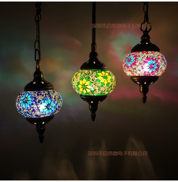 New style Turkey Ethnic Customs Handmade Lamp Romantic Cafe Restaurant Bar Tree Pendant Light Bar Mosaic Pendant Lamp