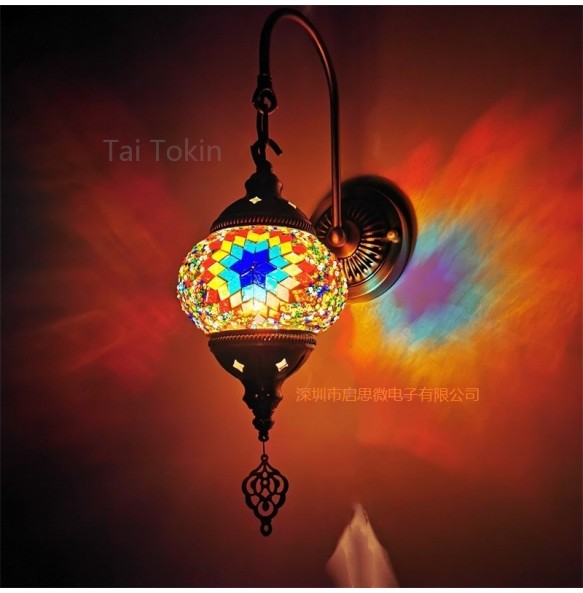 E14 Newest Mediterranean style Art Deco Turkish Mosaic Wall Lamp Handcrafted mosaic Glass romantic wall light