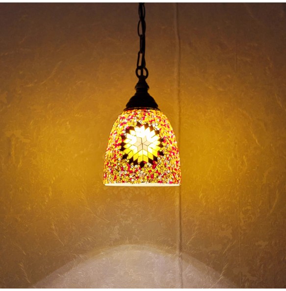 Newest Mosaic Pendant Lamp Vintage Art Deco Handcrafted Lamparas De Mesa Glass Romantic Light Lamparas Con Mosaicos Home Decor