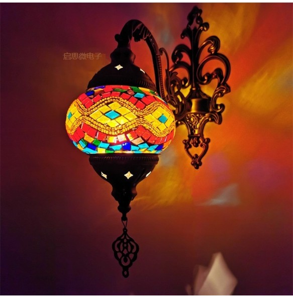 Newest Mediterranean style Art Deco Turkish Mosaic Wall Lamp Handcrafted mosaic Glass romantic wall light