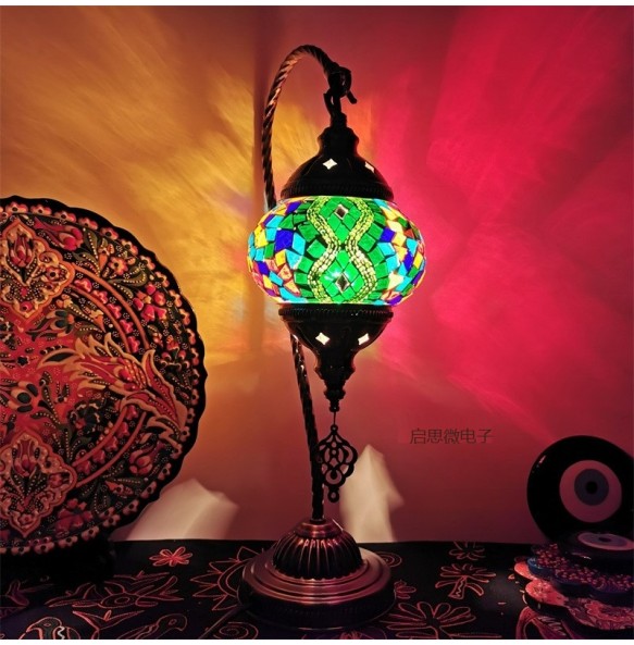 Newest Mediterranean style Art Deco Turkish Mosaic Table Lamp Handcrafted mosaic Glass romantic bed light Swan light