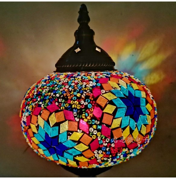 Turkish mosaic table Lamp vintage art deco Handcrafted lamparas de mesa E14 Glass romantic bed light lamparas con mosaicos