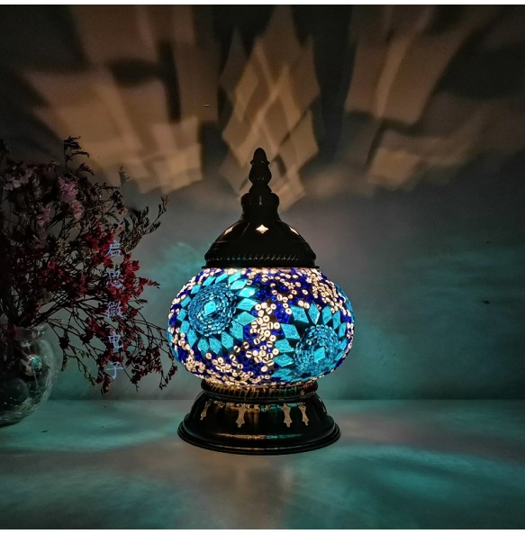 New Style E14 Hand-inlaid glass mosaic bedroom living room decorative Night Lamps of Mediterranean style Turkish Lamps