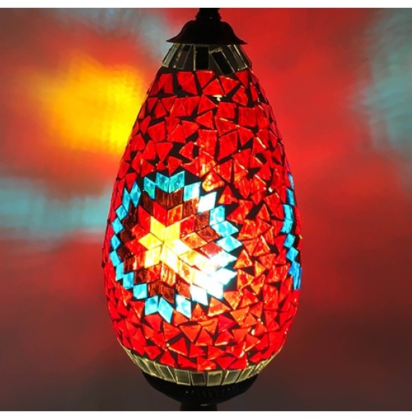 Oval Turkish Mosaic Table Lamp Vintage Art Deco Handcrafted Lamparas De Mesa Ball Glass Romantic Bed Light Led Night Lampe