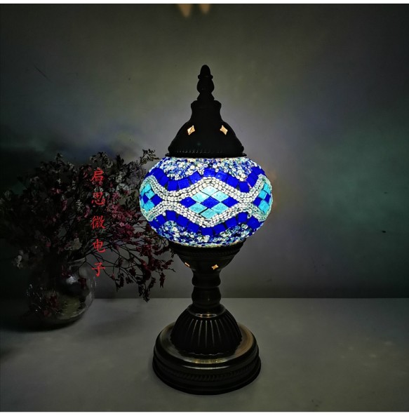 Rechargeable Turkish mosaic table Lamp vintage art deco Handcrafted lamparas de mesa Glass romantic bed light con mosaicos