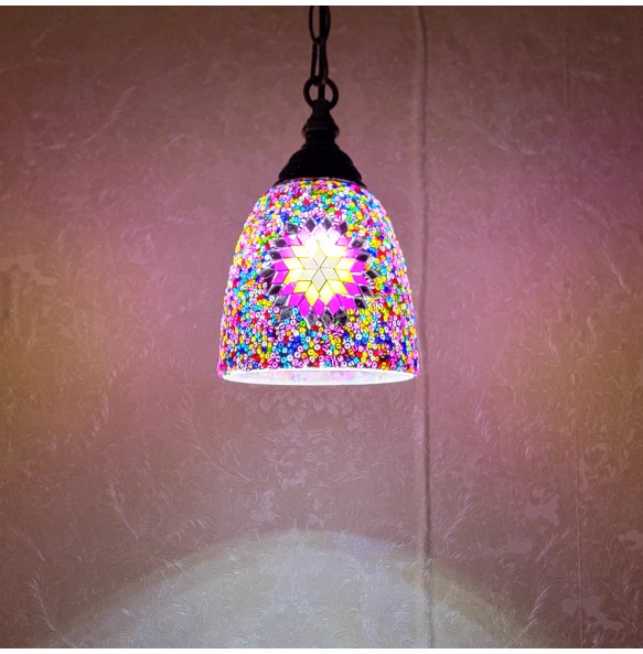 Newest Mosaic Pendant Lamp Vintage Art Deco Handcrafted Lamparas De Mesa Glass Romantic Light Lamparas Con Mosaicos Home Decor