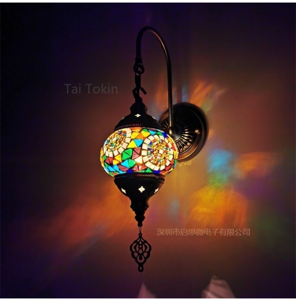 E14 Newest Mediterranean style Art Deco Turkish Mosaic Wall Lamp Handcrafted mosaic Glass romantic wall light