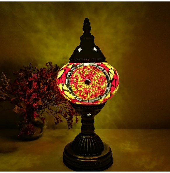 Rechargeable Turkish mosaic table Lamp vintage art deco Handcrafted lamparas de mesa Glass romantic bed light con mosaicos