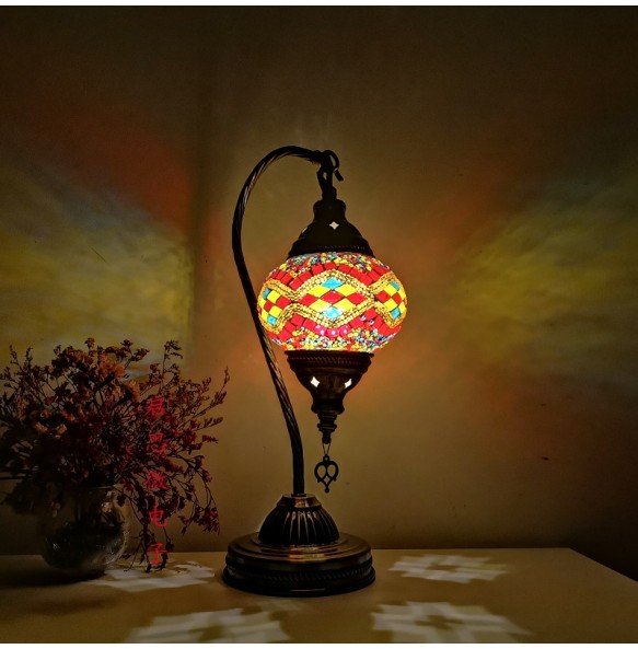 Turkish mosaic table Lamp vintage art deco Handcrafted lamparas de mesa  mosaic Glass romantic bed light lamparas con mosaicos