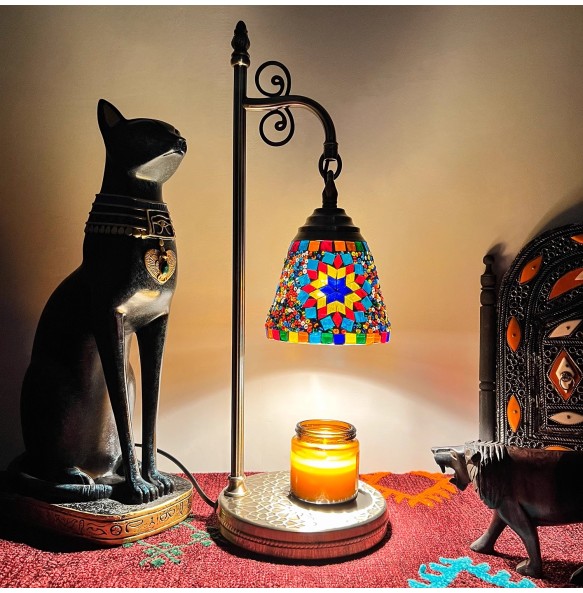 Turkish Mosaic Aroma Table Lamp Vintage Art Deco Handcrafted Lamparas De Mesa Glass Romantic Bed Light Lamparas Con Mosaicos ﻿