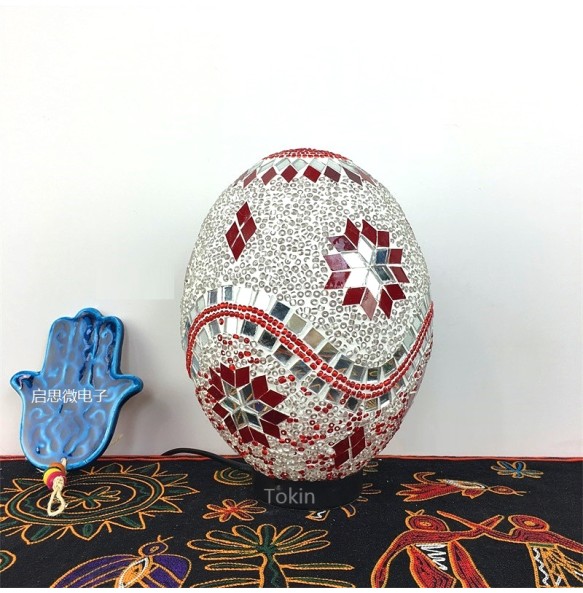 Newest Turkish Mosaic Egg Lamp Vintage Art Deco Handcrafted Lamparas De Mesa Glass Romantic Bed Light Lamparas Con Mosaicos