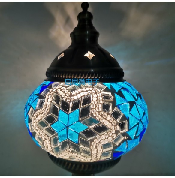 E14 Newest Mediterranean Style Art Deco Turkish Mosaic Table Lamp Handcrafted Mosaic Glass Romantic Bed Light