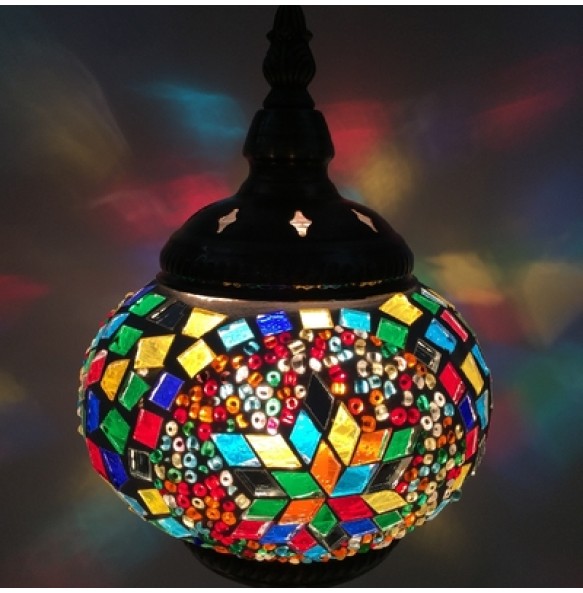 Newest E14 Hand-inlaid glass mosaic bedroom living room decorative Table Lamps of Mediterranean style Turkish Lamps