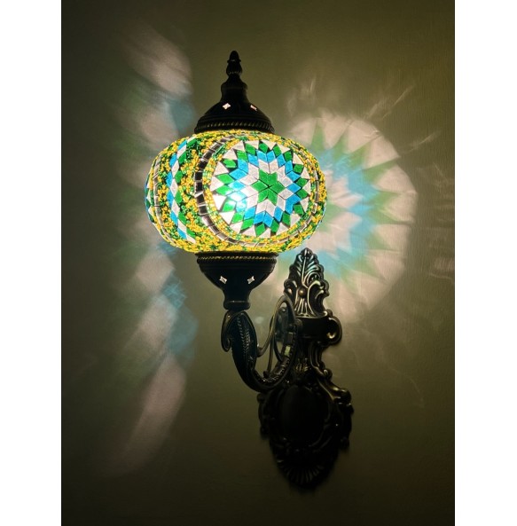 New Turkish Mosaic Wall Lamp Handcrafted Glass Luminaria Led Wall Light Corridor Sofa Background Lighting Home Room Decor Lampe