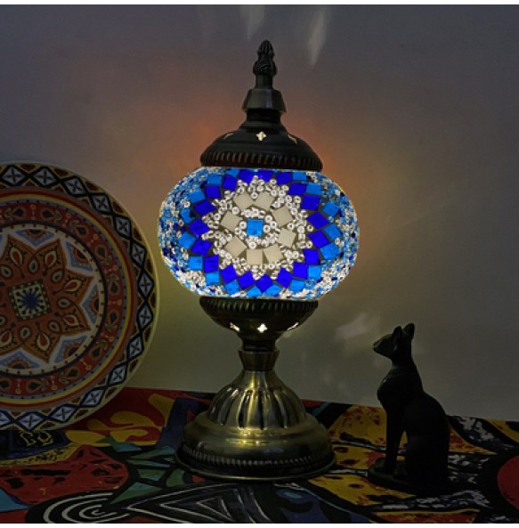 DIY Turkish Mosaic Light Material Package Handmade Table Lamp Design Lovers Parent-child Glass Night Lampara Birthday Gift