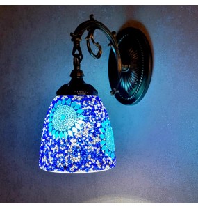 Turkish Mosaic Wall Lamp Handcrafted Glass Luminaria Led Wall Light Corridor Sofa Background Lighting Home Room Decor Lampe