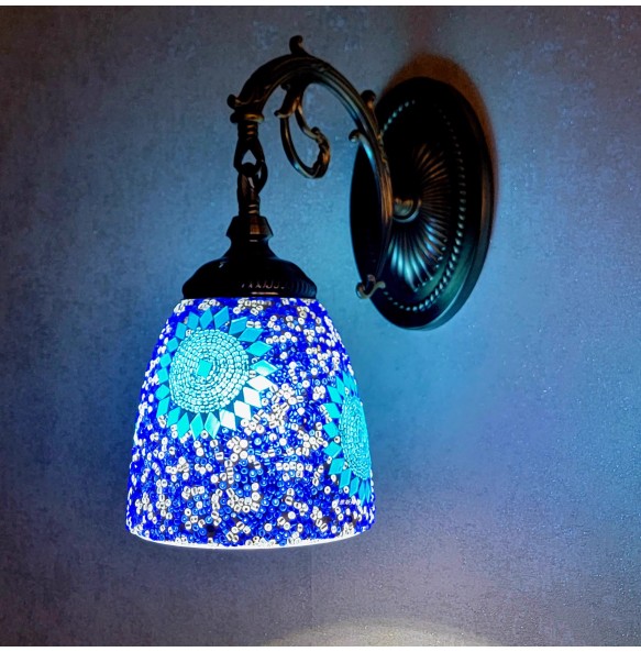 Turkish Mosaic Wall Lamp Handcrafted Glass Luminaria Led Wall Light Corridor Sofa Background Lighting Home Room Decor Lampe