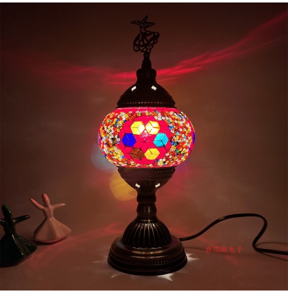 Turkish Swirling Dance Mosaic Table Lamp Vntage Deco Handmade Lamparas De Mesa Glass Romantic Bed Light Lampe Con Mosaicos