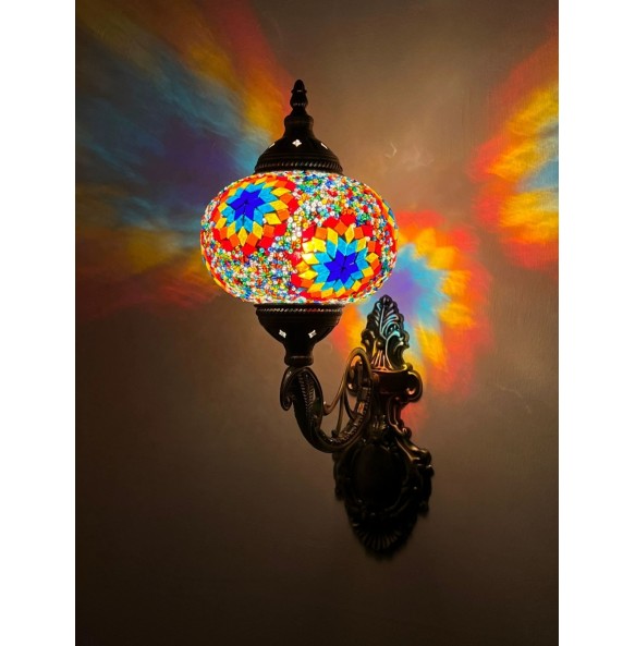 New Turkish Mosaic Wall Lamp Handcrafted Glass Luminaria Led Wall Light Corridor Sofa Background Lighting Home Room Decor Lampe