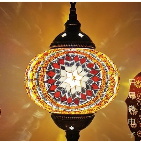 Turkish Mosaic Kettle Table Lamp Vintage Art Deco Handcrafted Lamparas De Mesa Ball Glass Romantic Bed Light Led Night Lampe