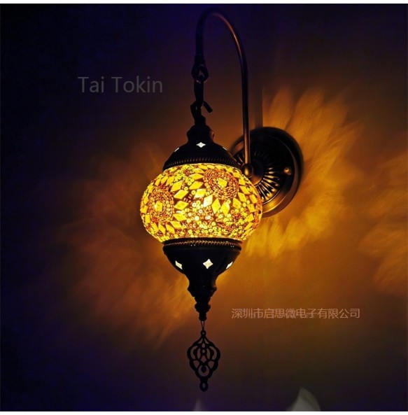 E14 Newest Mediterranean style Art Deco Turkish Mosaic Wall Lamp Handcrafted mosaic Glass romantic wall light