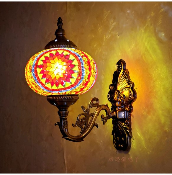 Big Size Turkish Mosaic Wall Lamps Luminaria Applique Murale Intérieur Led Lampara Bedroom Living Room Balcony Aisle Decor Light