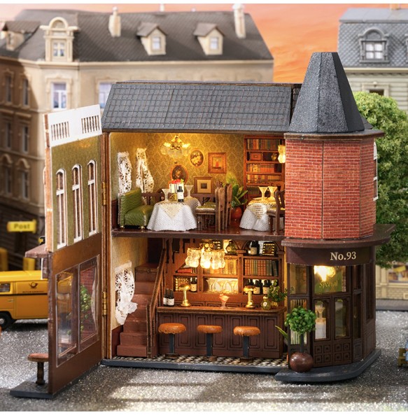 DIY Wooden Magic Shop Miniature Doll House Building Kits with Furniture Lights Garden Roombox Dollhouse for Birthday Gifts