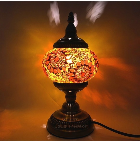 Newest style E14 Hand-inlaid glass mosaic bedroom living room decorative Table Lamps of Mediterranean style Turkish Lamps