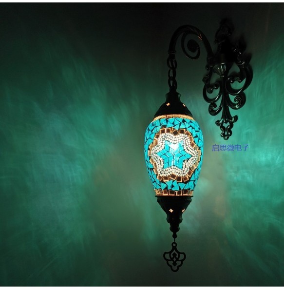 Newest E14 Mediterranean style Art Deco Turkish Mosaic Wall Lamp Handcrafted mosaic Glass romantic wall light