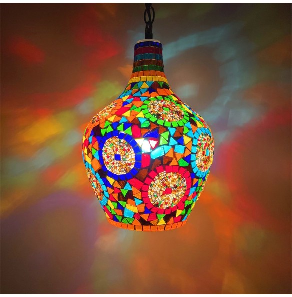 Turkish Mosaic Vase Pendant Lamp Ethnic Customs Handmade Lampe Romantic Cafe Restaurant Bar Tree Pendant Light Home Decro