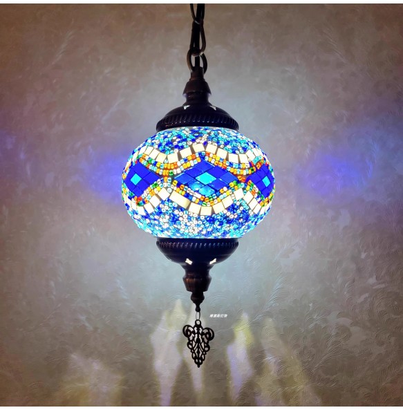 Turkish Mosaic Pendant Lamp Vintage Art Deco Handcrafted Lamparas De Mesa Glass Romantic Light Lamparas Con Mosaicos Home Decor