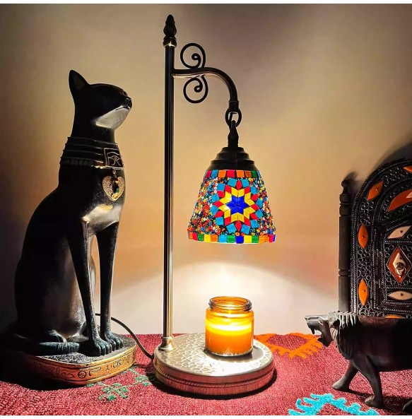 Turkish Mosaic Aroma Table Lamp Vintage Art Deco Handcrafted Lamparas De Mesa Glass Romantic Bed Light Lamparas Con Mosaicos ﻿