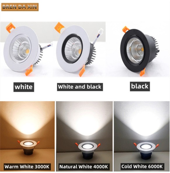 Dimmable embedded LED down light Spot light 3W 5W 7W 9W 12W 15W 18W ceiling chandelier living room bedroom shopping mall bulb