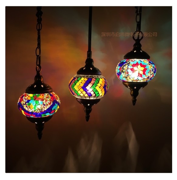 New style Turkey Ethnic Customs Handmade Lamp Romantic Cafe Restaurant Bar Tree Pendant Light Bar Mosaic Pendant Lamp