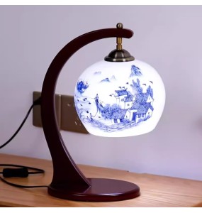 Chinese Vintage Ceramic Table Lamp Bedside Light Living Room Study Room Kids Room Retro Fashion Ceramic Table Lamp