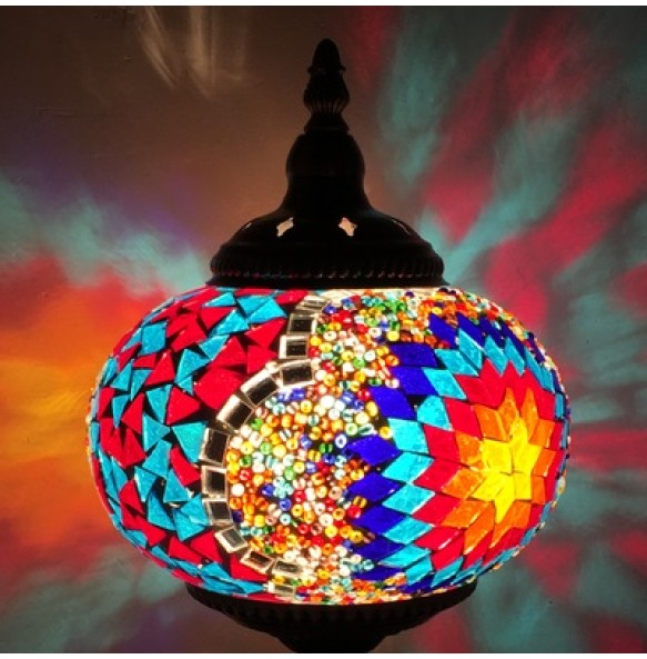 New Style E14 Hand-inlaid Glass Mosaic Bedroom Living Room Decorative Table Lamps of Mediterranean Style Turkish Lamps