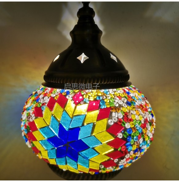 Newest Led Wall Lamp Mediterranean Style Art Deco Turkish Mosaic Wall Lampe Handcrafted Glass Romantic Light Home Decor