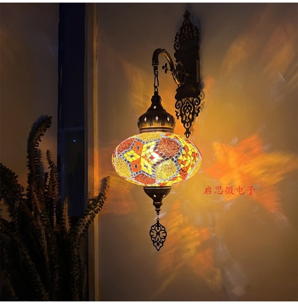 25cm Turkish Mosaic Wall Lamps Luminaria Applique Murale Intérieur Led Lampara Bedroom Living Room Balcony Aisle Decor Light