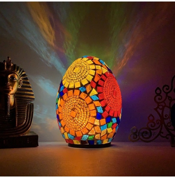 Egyptian egg night light bedroom study room living room decoration cafe bar hotel handmade table lamp Battery version