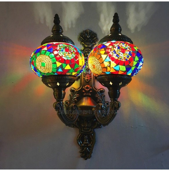 Turkey Ethnic Customs Handmade Lamp Romantic Cafe Restaurant Bar Wall light Bedroom Living Room Book Room  Wall Lights