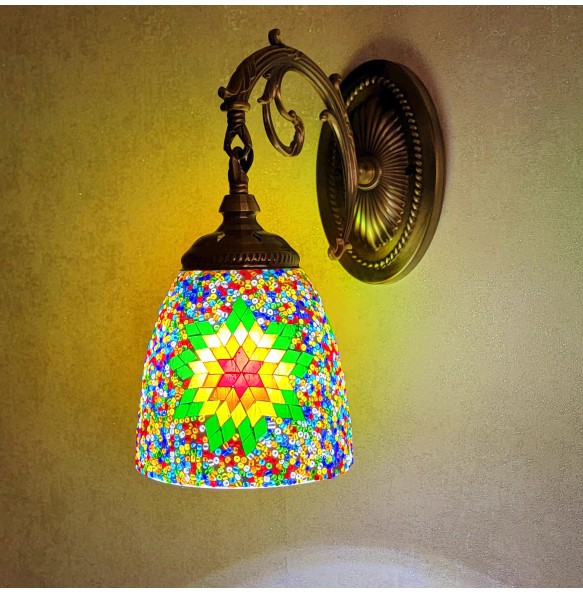 Turkish Mosaic Wall Lamp Handcrafted Glass Luminaria Led Wall Light Corridor Sofa Background Lighting Home Room Decor Lampe