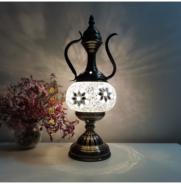 Newest E14 Hand-inlaid Glass Morocco Style Mosaic Light Bedroom Living Room Decorative Table Lamp Turkish Lampe