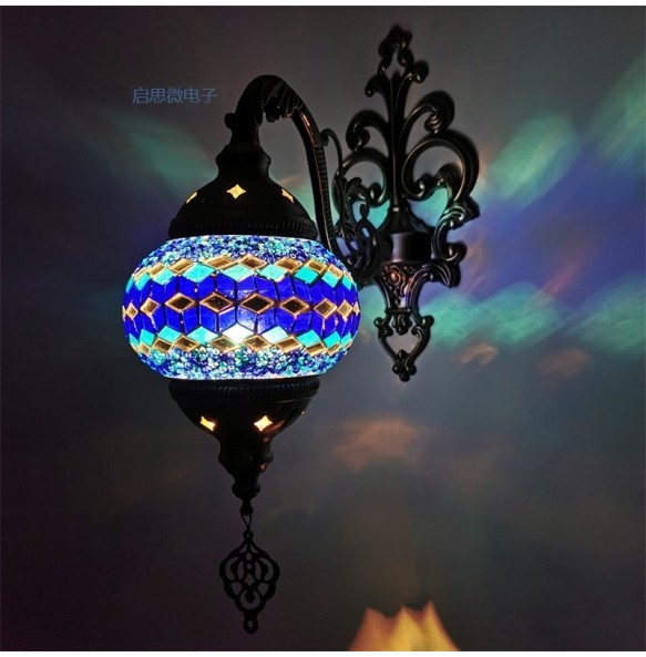 Newest Mediterranean style Art Deco Turkish Mosaic Wall Lamp Handcrafted mosaic Glass romantic wall light