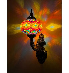 New Turkish Mosaic Wall Lamp Handcrafted Glass Luminaria Led Wall Light Corridor Sofa Background Lighting Home Room Decor Lampe