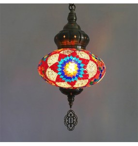 Dia 25cm New Style Turkey Ethnic Customs Handmade Lamp Romantic Cafe Restaurant Bar Tree Pendant Light Bar Mosaic Pendant Lamp