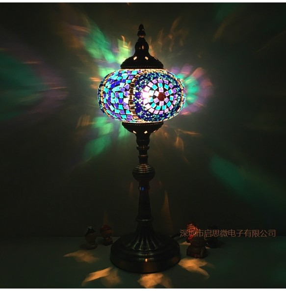 Turkish mosaic table Lamp vintage art deco Handcrafted lamparas de mesa E14 Glass romantic bed light lamparas con mosaicos