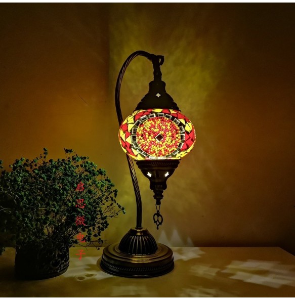 Turkish mosaic table Lamp vintage art deco Handcrafted lamparas de mesa  mosaic Glass romantic bed light lamparas con mosaicos