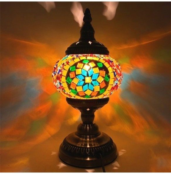 Newest style E14 Hand-inlaid glass mosaic bedroom living room decorative Table Lamps of Mediterranean style Turkish Lamps